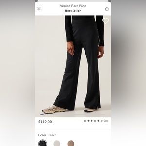 Athleta Venice Flare Pant, Large Petite, Black